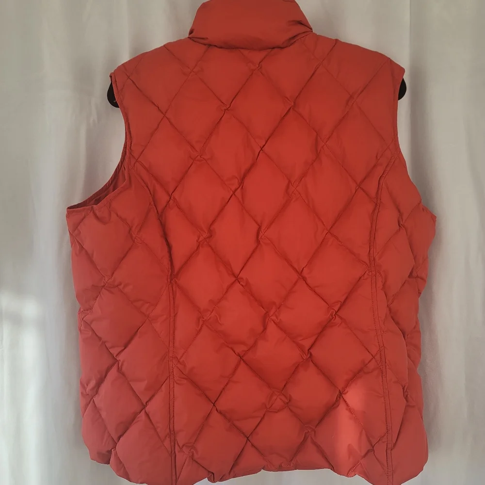 Lands End Orange Down Puffer Vest Jacket XL - Picture 5 of 8